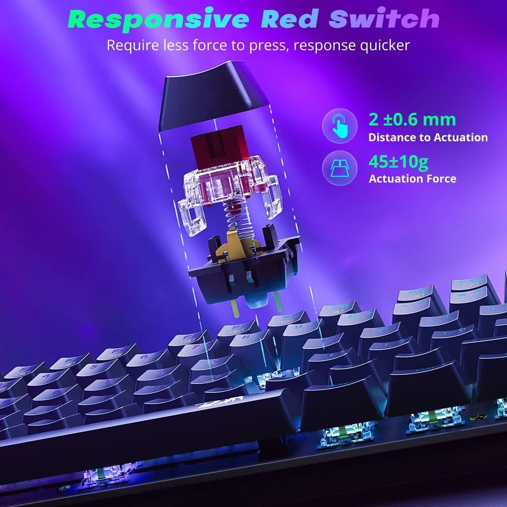 Redragon SINDRI PRO Mechanical Gaming Keyboard Hot-Swappable Red Switch RGB